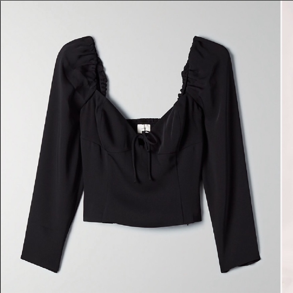 Aritzia Wilfred Novella Blouse Black 2 LIKE NEW